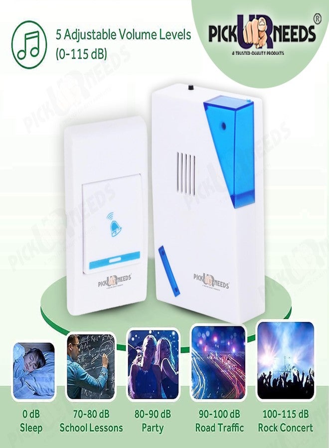 Pick Ur Needs Square Shape Wireless Cordless Door Bell for Home Shop Office Wireless Door Chimes - Image 4